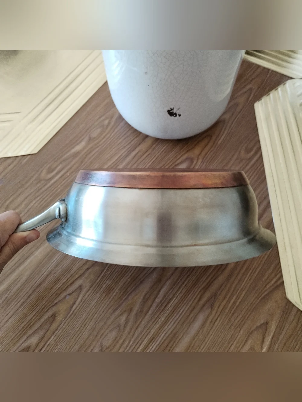 Stainless Steel Frying Pan - copper bottom saute pan ,